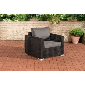 In And OutdoorMatch Loungestoel Otilia - Voor buiten - Tuinmeubelen - Wicker - Loungeset - Bank tuin of balkon - Grijs