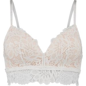 Hunkemöller Dames Lingerie Voorgevormde longline bh zonder beugel Shiloh - Wit - maat B75