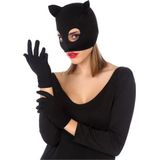 Verkleed party handschoenen voor dames - polyester - zwart - one size - kort model