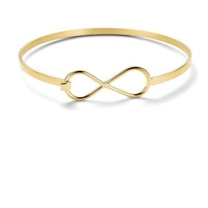 Twice As Nice Armband in goudkleurig edelstaal, bangle infinity 19 cm