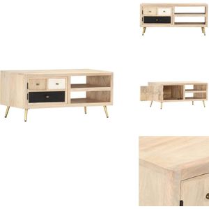 vidaXL Salontafel - Salontafels - Houten Salontafel - Houten Salontafels - Salontafel 90x45x40 cm massief mangohout