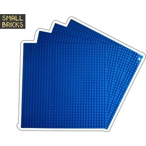 Set van 4 bouwplaten / grondplaten 32x32 noppen, 25cm x 25cm | Keuze uit 15 kleuren | Blauw | Geschikt voor LEGO | SmallBricks