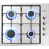 Gaskookplaat 4 Branders - Roestvrij Staal - Incl. roosters & ontstekingsbeveiliging