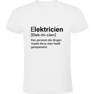 Electricien Heren T-shirt - vakman - klussen - reparatie - werk - elektriciteit - jarig - verjaardag