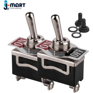 J-Mart 2 Stuks Waterdichte Tuimelschakelaar - Wipschakelaar - Aan / Uit - Heavy Duty - Indoor / Outdoor - 55 x 30 x 15 mm