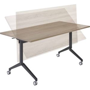 Universele klaptafel Hyper breed 160CM diep 80CM bladkleur Beuken framekleur Antraciet (Ral 7016)