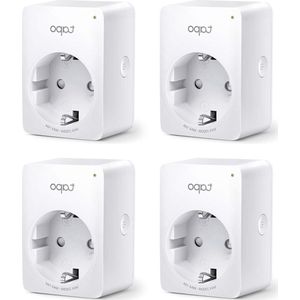 Smart Home Stopcontacten - TP-Link P100 Amazon Alexa-accessoires - WLAN WiFi-aansluiting - Wit - 4 Stuks