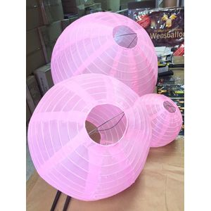 Lampion nylon licht roze 35 cm | 80 stuks