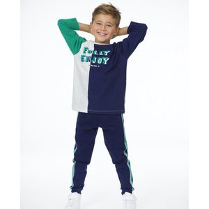 Kleding set - shirt en broek - jongens - 100% katoen - kinder/tiener - hip, stoer en uniek! blauw - maat 122