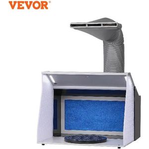 Verkoop Nederland® - Mini Spuitcabine - Led Verlichting - Airbrush - Verven - Dubbele Fans - Spuitverf - Spray paint - Verf studio - Spuitbak - Draaitafel - Draagbaar - Ventilator Filter - 25W - 120V - 60Hz