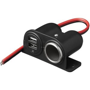 Pro Plus Opbouw - Sigarettenaanstekerdoos en 2 x USB 12 Volt en 24 Volt