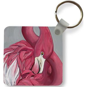 Sleutelhanger - Uitdeelcadeautjes - Flamingo - Roze - Vogel - Dieren - Plastic