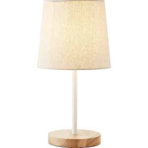 Brilliant Lamp Lunde tafellamp wit/naturel metaal/kunststof bruin 1x A60, E27, 40 W