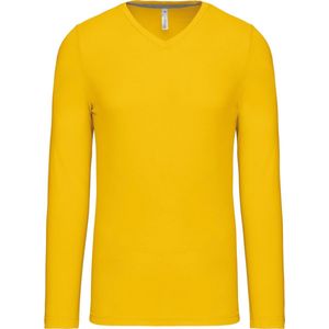 2 Pack Kariban Herenshirt met lange mouwen en V-hals Yellow - XL