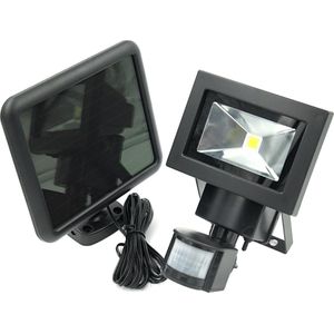 Krachtige Breedstraler op zonne-energie. Schijnwerper - Floodlight met zonnepaneel en efficiente COB LED