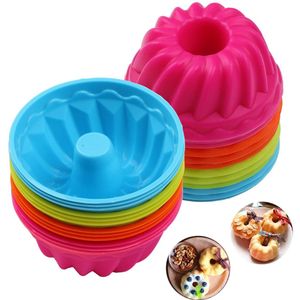 JGS ® Set van 24 Kleurrijke Siliconen Mini Tulbandvormpjes voor Muffins en Desserts