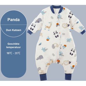 Winter Baby Slaapzak met Benen - Panda - Blauw - 3.5 TOG - baby height 100-110cm - Lange mouwen - Afneembare Mouw - Jumpsuit - Pajamas - Meisjes - Kinderen - 2 jaar - Gift - Cadeau