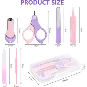 Baby Nail Kit, 6 stuks Baby Nail Care Tool, Baby Nail Care Set Manicure Set Inclusief Nagelknipper, Ronde Schaar, Earpick, Nagelvijl en Pincet voor Pasgeborenen, Baby Peuter Kinderen