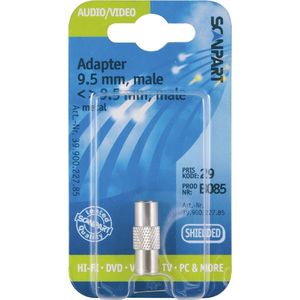 Scanpart coax adapter - Male naar Male - Geschikt voor Ziggo - Televisie - Metaal