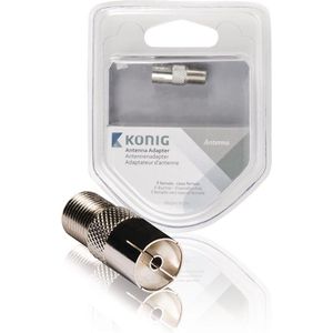 Coax-Adapter F F-Connector Female - Coax Female (IEC) Zilver