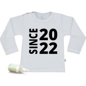 Baby t Shirt Since 2022 - wit - Lange mouw - Maat 62/68