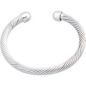 Behave Armband dames zilver kleurig in kabel design