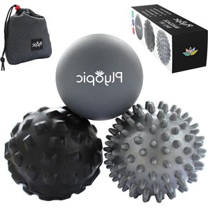 Massage Bal Set - Inclusief Rubber Spiky & Foam Roller Massager Ballen - 7cm Voor Myofasciale Release Trigger Point Relief en Plantar Fasciitis Therapie. Elimineer spierpijn: rug nek voet etc.
