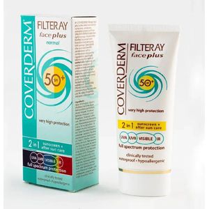 Coverderm Filteray Gezicht Plus Normaal SPF 50+ / 2 in 1 zonnecrème voor de normale huid SPF 50+ 50 ml