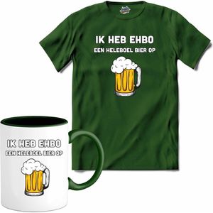 Ik heb EHBO - Bier kleding cadeau - bierpakket kado idee - grappige bierglazen drank feest teksten en zinnen - T-Shirt met mok - Heren - Bottle Groen - Maat XXL