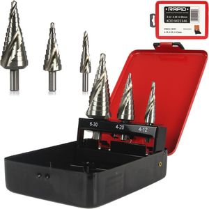 Stappenboor set 4-12, 4-20, 6-30 mm HSS 4241 - Trappenboor - Spiraalboor set