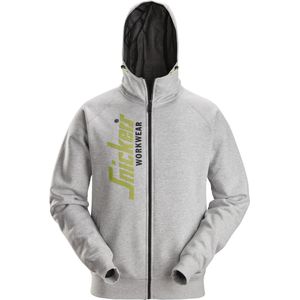 Snickers 2846 Logo Full-Zip Hoodie - Grijs Melange - XXL