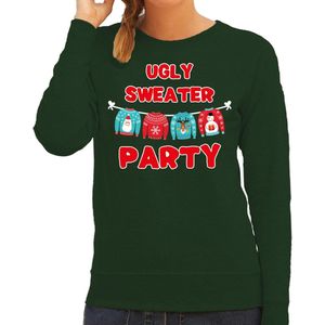Ugly sweater party Kerstsweater / kersttrui groen voor dames - Kerstkleding / Christmas outfit XXL
