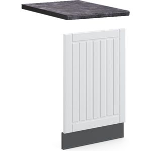 Vicco Fame-Line Keuken Frontpaneel – 45 cm , WB Antraciet Wit Landhuis , WB Antraciet