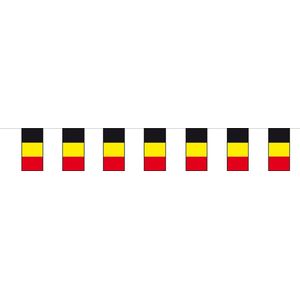 Papieren slinger Belgie 4 meter - Belgische vlag - Supporter feestartikelen - Landen decoratie/versiering