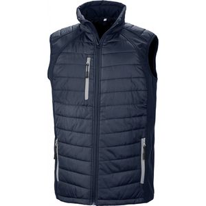 Black Compass gewatteerde softshell bodywarmer 'Result' Navy/Grey - 3XL