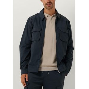 PURE PATH Shirt With Front Zipper And Chest Pockets Overshirts Heren - Donkerblauw - Maat XS