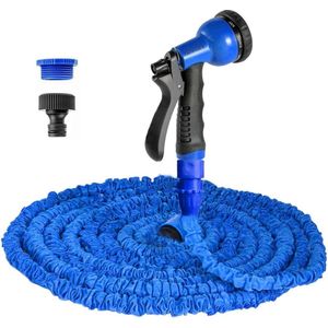 Uitbreidbare tuinslangpijp 76 m 152 m 305 m 457 m flexibele stretch magische waterslang met 8-patroon sproeikop lekvrije intrekbare zware 3 x uitbreidingsslangen voor tuin (150FT blauw) - Langdurige flexibele waterslang
