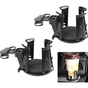 2 stuks autoventilatierooster bekerhouder - universele bekerhouder voor in de auto - water koffie sapflesstandaard - meeste voertuigen - handig - zwart