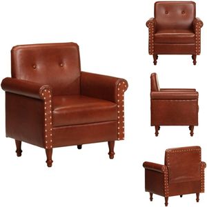 vidaXL Fauteuil - Fauteuils - Kuipstoel - Kuipstoelen - Kuipstoel echt leer bruin