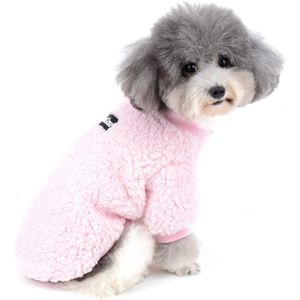 Winterjassen voor kleine honden Fleece Warme Hondentrui Trui Puppy Winterjas Chihuahua Kattenkleding Huisdier Jongens Meisjes Hondenkleding Roze M