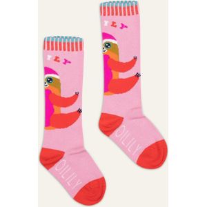 Moonsloth knee socks 35 Moonsloth jacquard Pink: 26-28