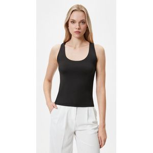 Slim Fit Basic Top / Zwart / maat XL