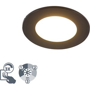 QAZQA blanca - Moderne Dimbare LED Inbouwspot met Dimmer voor badkamer - 1 lichts - Ø 90 mm - Zwart -