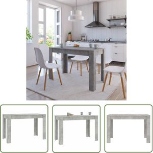 vidaXL Beton Grijs - Eettafel - Eettafel 120x60x76 cm bewerkt hout betongrijs - Houten Eettafel - Salontafel - Diningtable