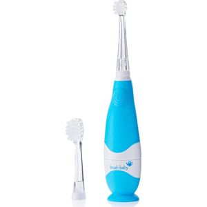 Brush-Baby | BabySonic | Electrische Baby Tandenborstel (0 - 3 jaar) | Lichtgevend | Timer & Pulse | Zuignapvoet | Blauw | Incl. 2 opzetborstels en batterij
