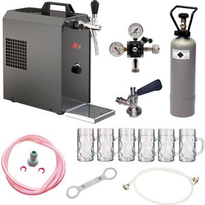 Complete Set - Biertap JET 30 1-kraans, droogkoeler, 35 liter/uur Thuistap, Bierkoeler incl. bierglazen ISAR 0,3 liter 6 st., Kraankop - Köpi