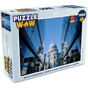 Puzzel Britse kathedraal tussen glazen gebouwen in Londen - Legpuzzel - Puzzel 1000 stukjes volwassenen