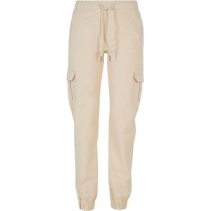 Urban Classics - High Waist Cargo Dames joggingbroek - M - Ivoorkleurig