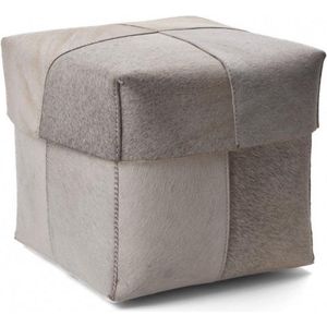 Orskov 53 Houtmand beige box met deksel - beige - deksel - vacht - leer - ca. H20/B20/D20