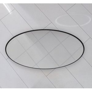 Ovalen badkamerspiegel met mat zwart frame 120x60 cm